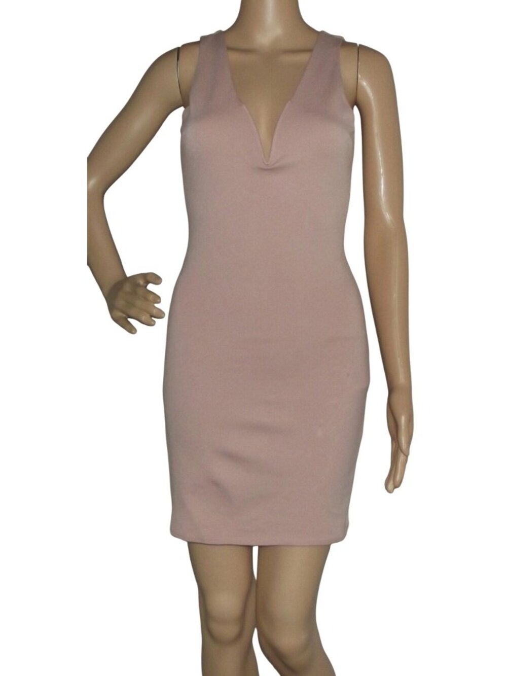 Charlotte Russe Dress XS Neon Pink v-neck Sleeveless bodycon strappy back